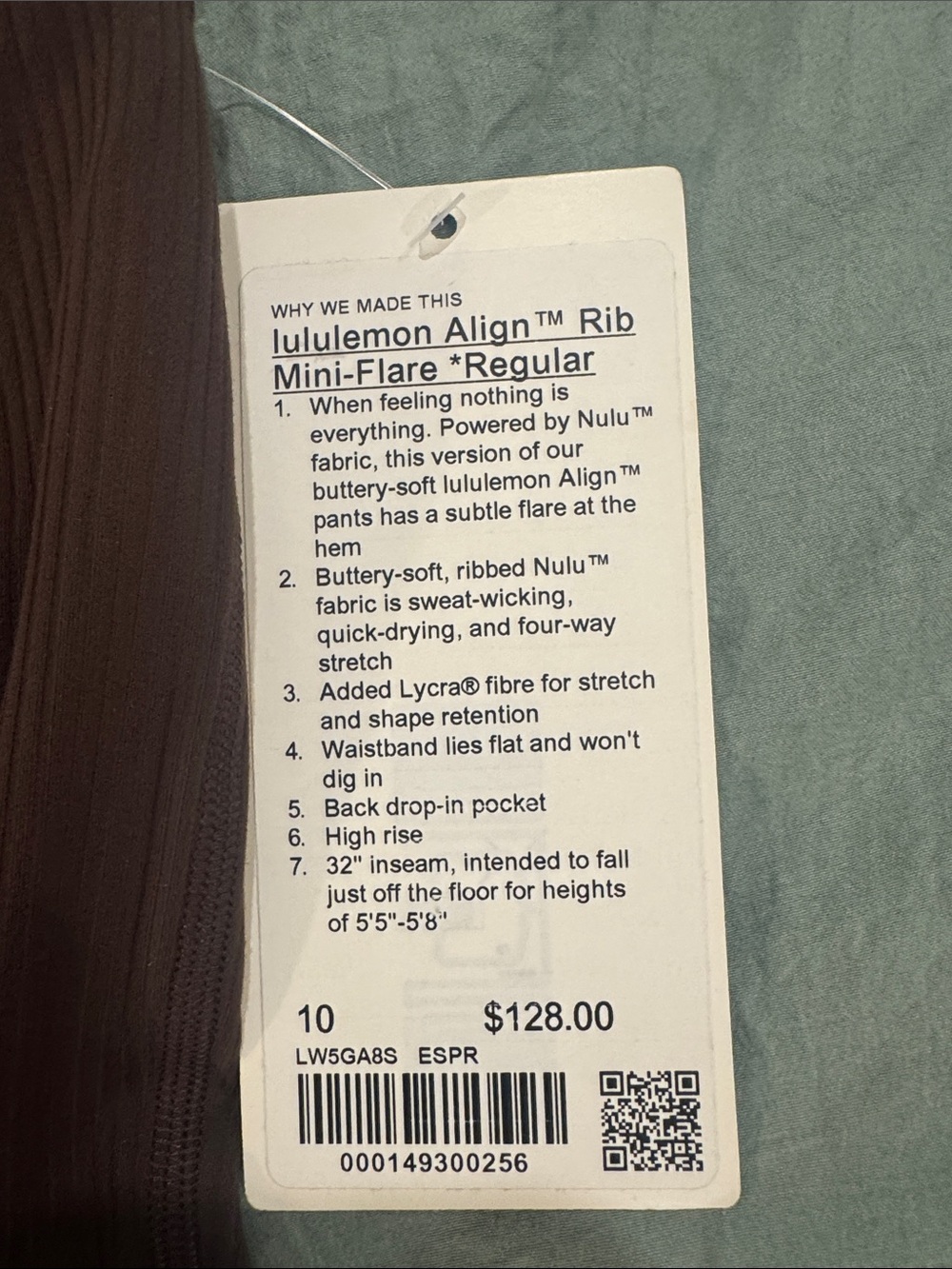 lululemon athletica Align Rib Rib Mini -Flare Regular - Espresso Brown